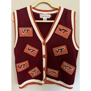 Vintage Virginia Tech VT Hokies Collegiate Collection Cardigan Sweater Medium